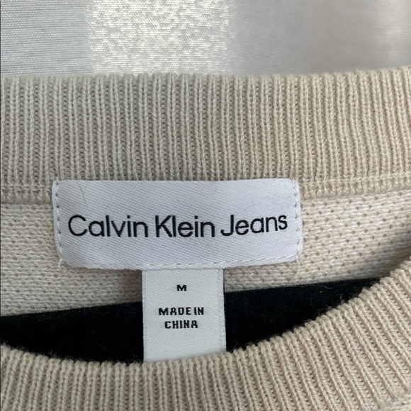 Calvin Klein Women's Beige Crew Neck Sweater - Picture 2 of 6